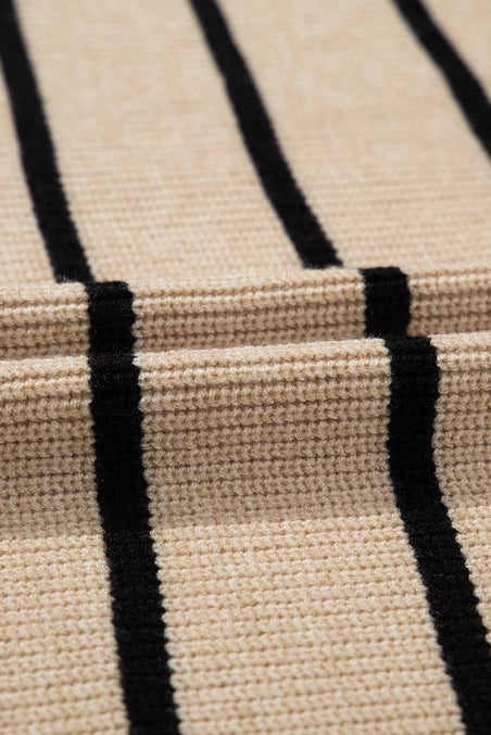 Stripe Shawl Open Cardigan with Pockets