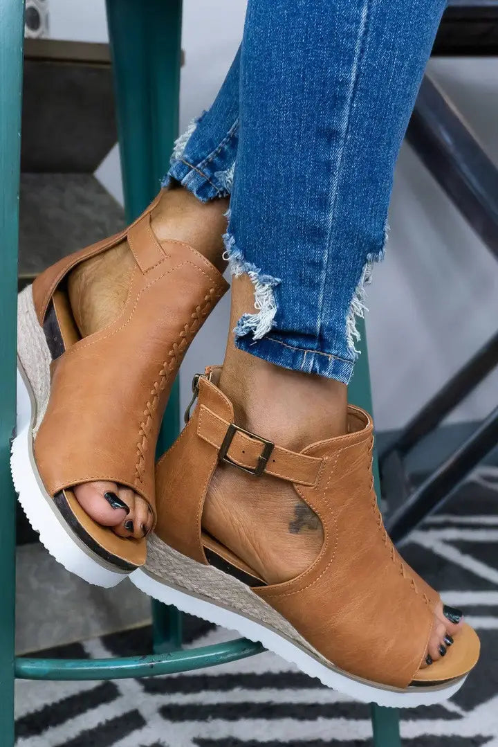 Ashley Buckle Strap Platform Sandals