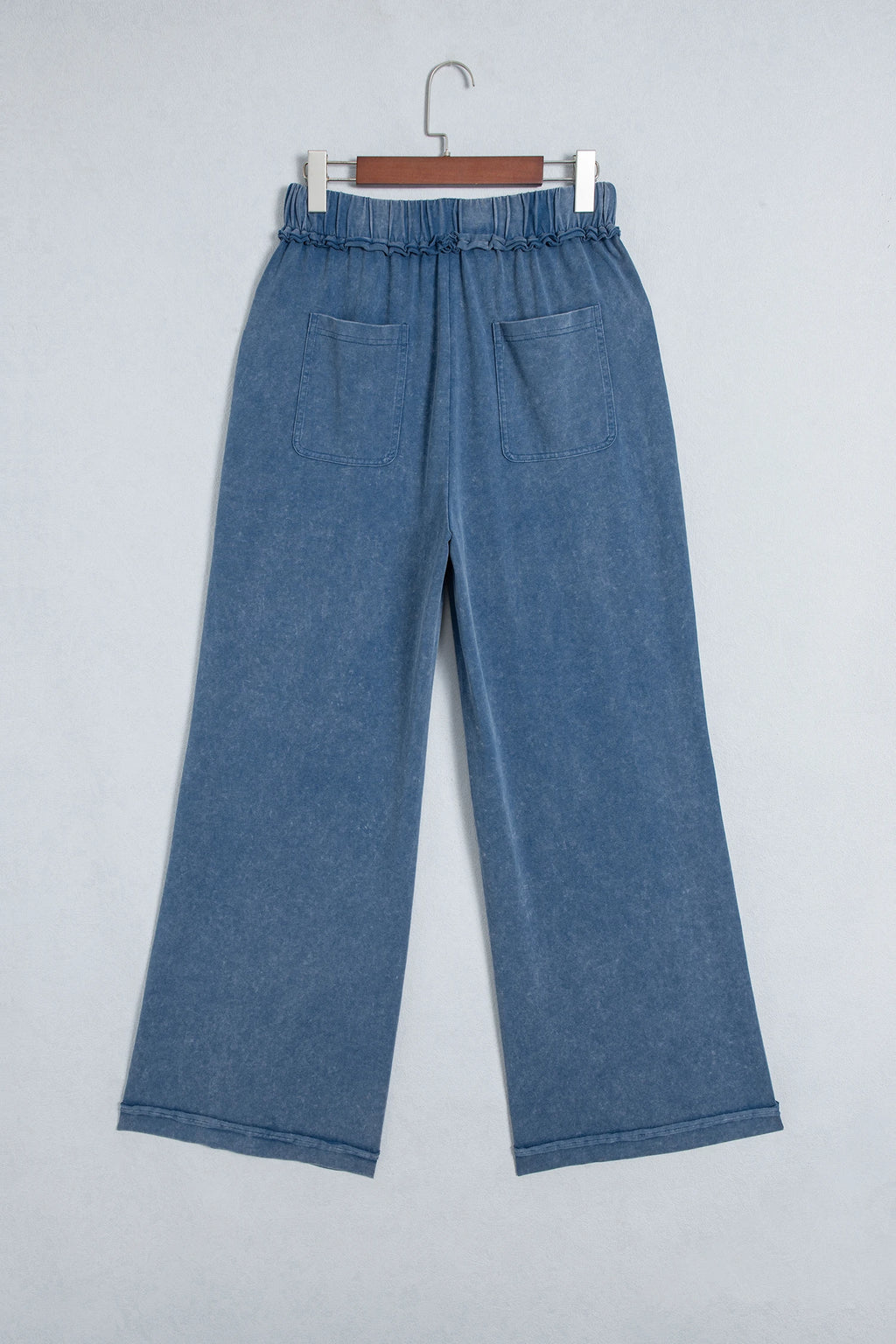 Ashleigh Blue Mineral Wash Seam Detail Flare Leg Drawstring Pants