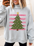 Polkadot Christmas Mock Neck Sweatshirt