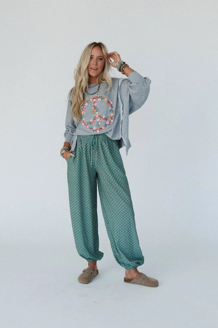 Mystic Mirage Printed Joggers - Teal