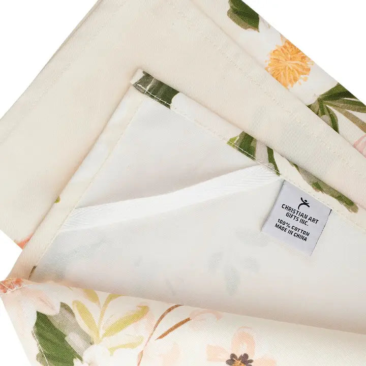 Tea Towel Pink Floral Every Good & Perfect Gift James 1:17