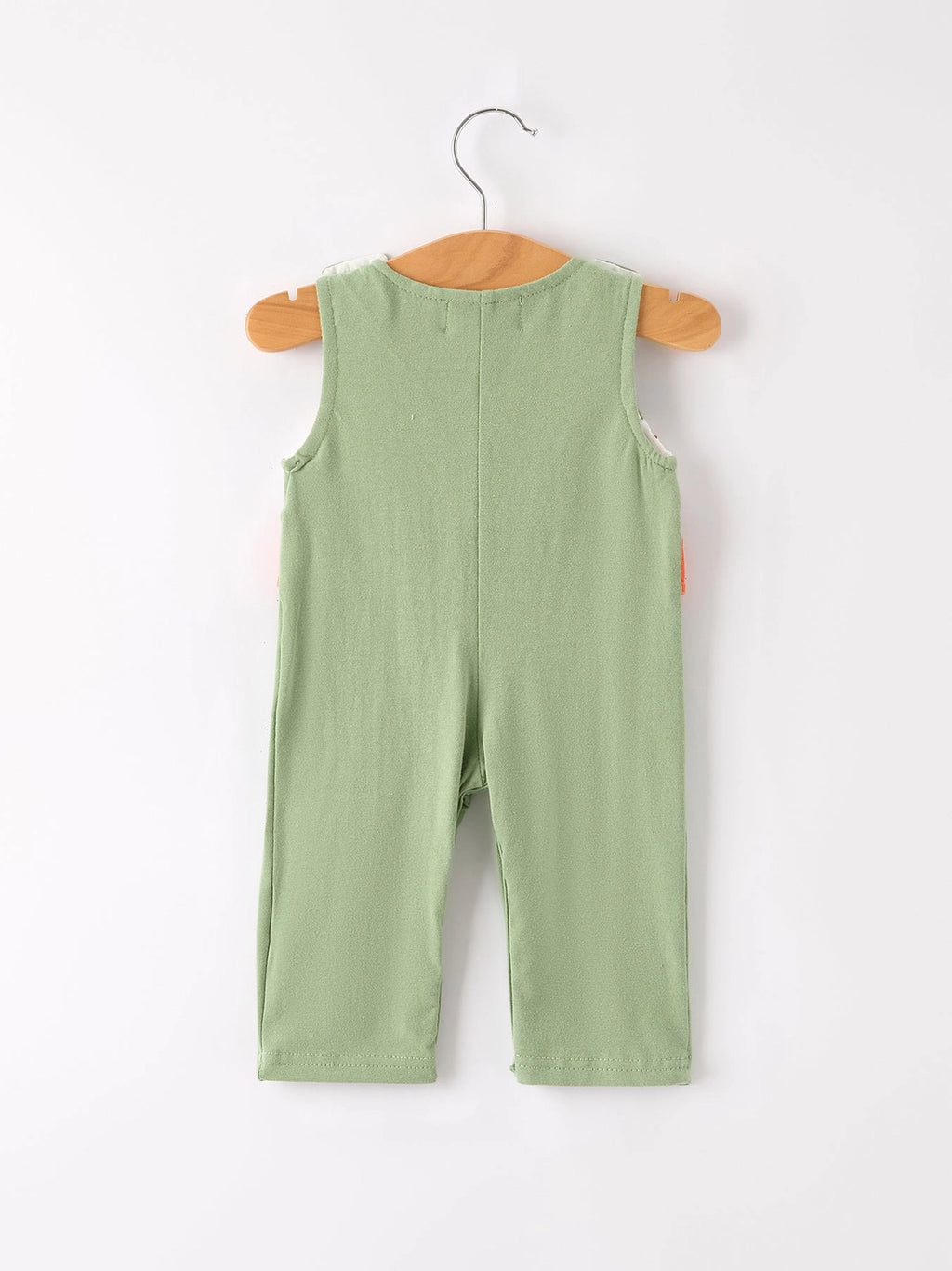 Fall Thanksgiving Bird Smock Embroidered Green Boys Romper