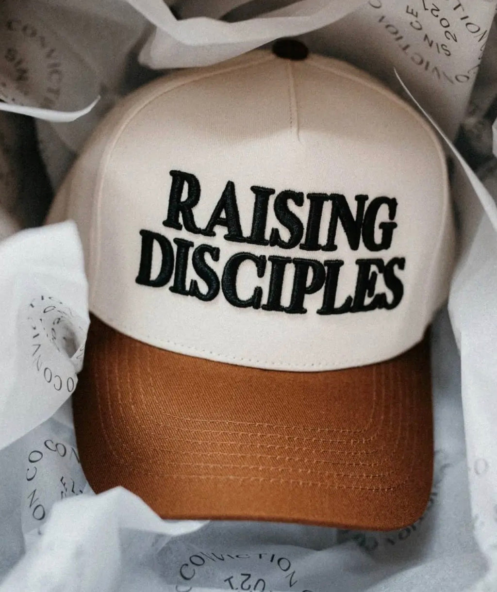 Raising Disciples Unisex Christian Trucker Hat Brown & Black