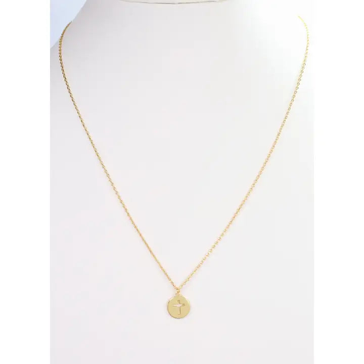 Wylie Cross Necklace Gold