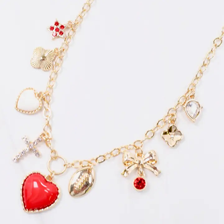Bentley Charm Necklace Red White