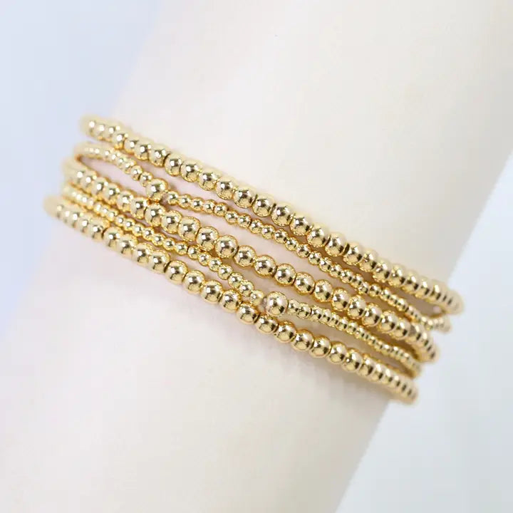 Alva Beaded Bracelet Set Gold