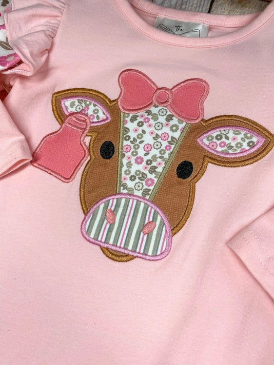 Pretty in Pink Cow Infant Romper