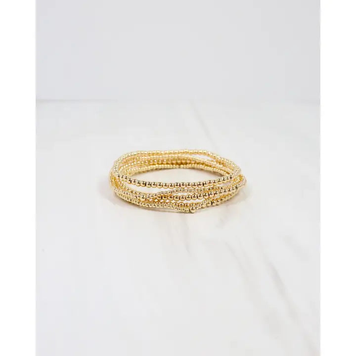 Alva Beaded Bracelet Set Gold