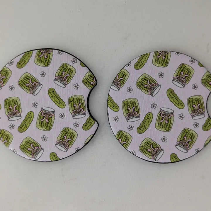 Pickle Lover Girls Coquette Car Coasters - Set of 2