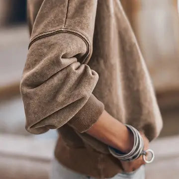 "Even If" Drop Shoulder Crew Neck Pullover