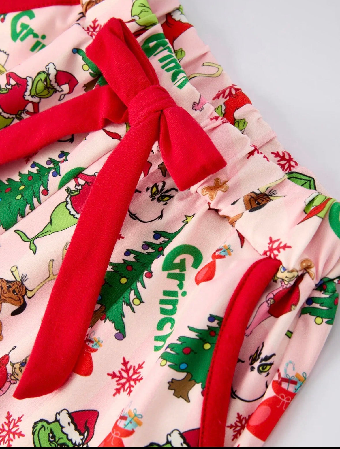 Christmas Tree Character Baby Girls Ruffle Girls Pajamas Set