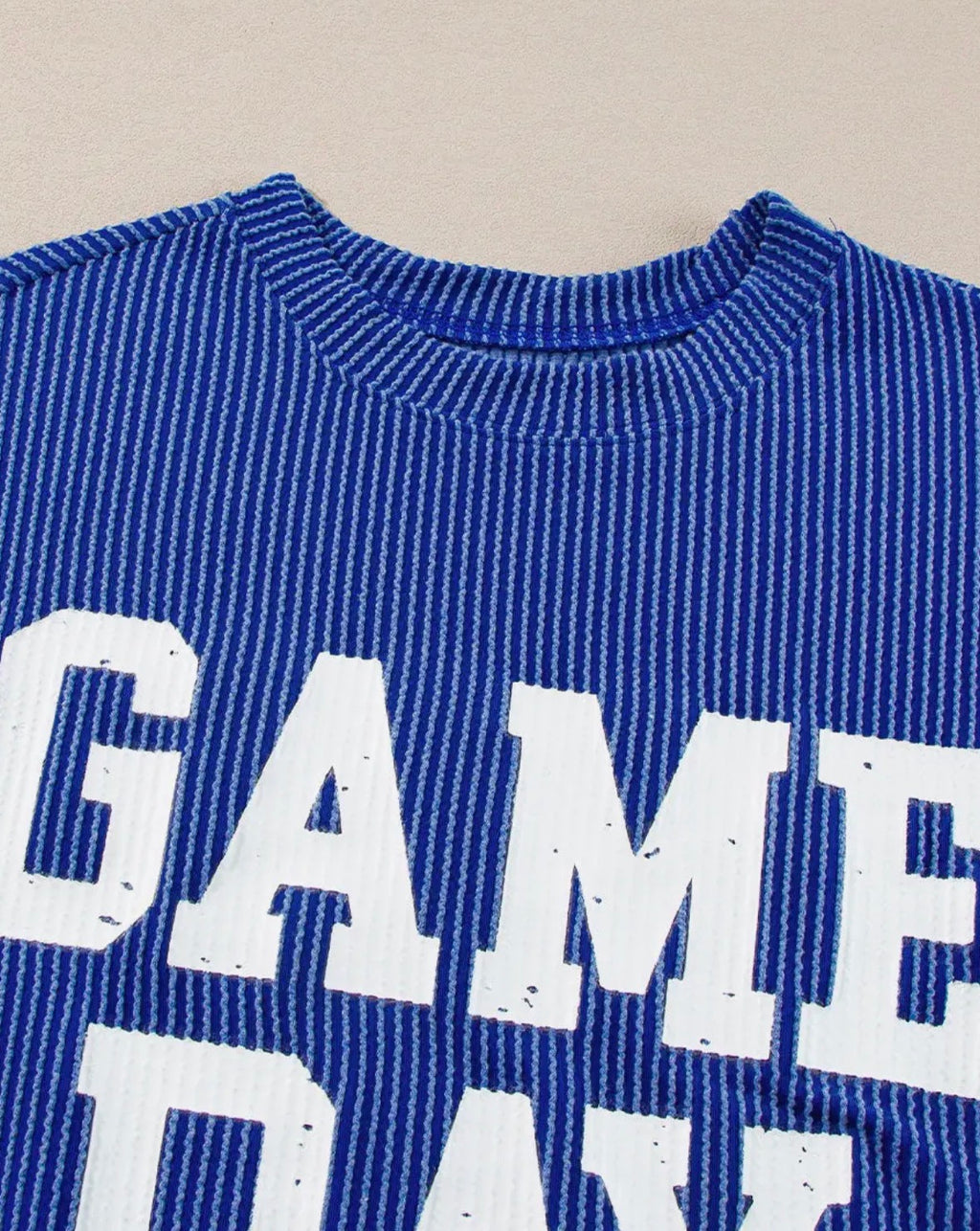 Banks Co and White Co. Game Day Corded Crewneck Long Sleeve Top