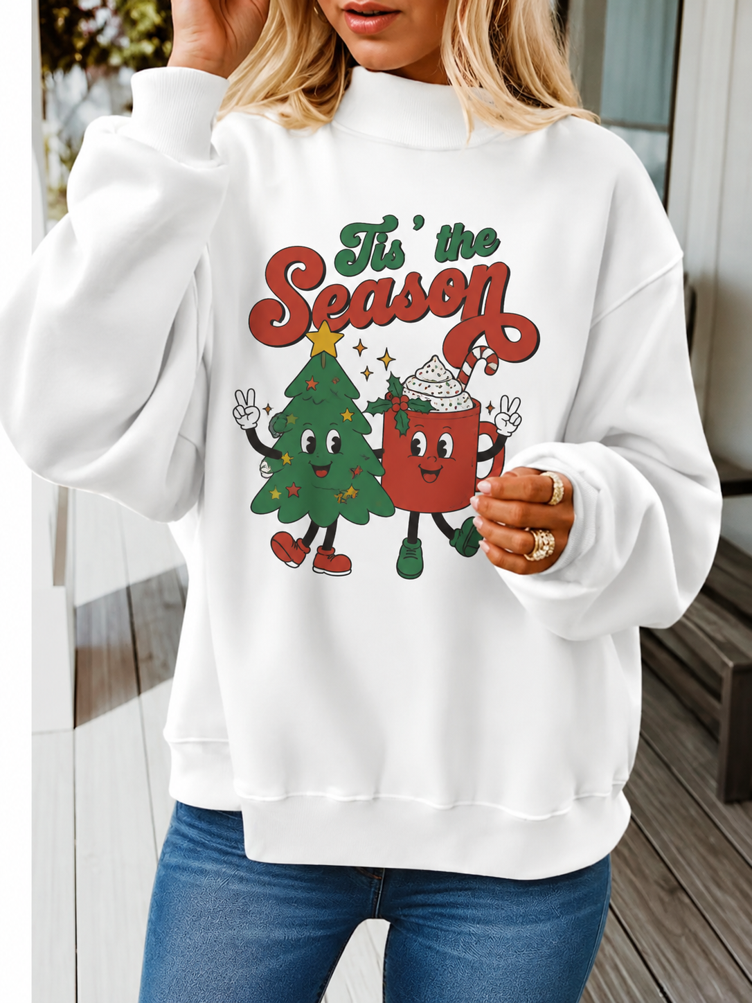 Tis' The Season Mock Neck Sweatshirt