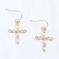 Albritton Pave Cross Earring Gold