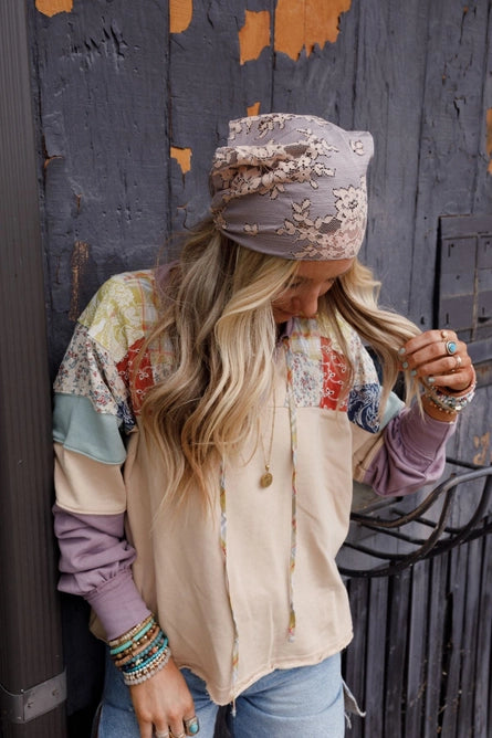 Sarah Floral Lace Headscarf