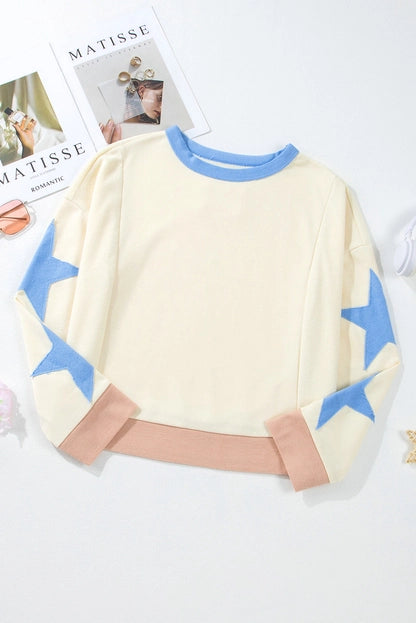 Star Exposed Seam Oversized Sweatshirt