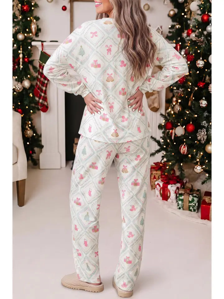 Christmas Patchwork Lounge Pants Set