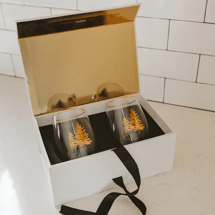 Trees Stemless Wine Glasses