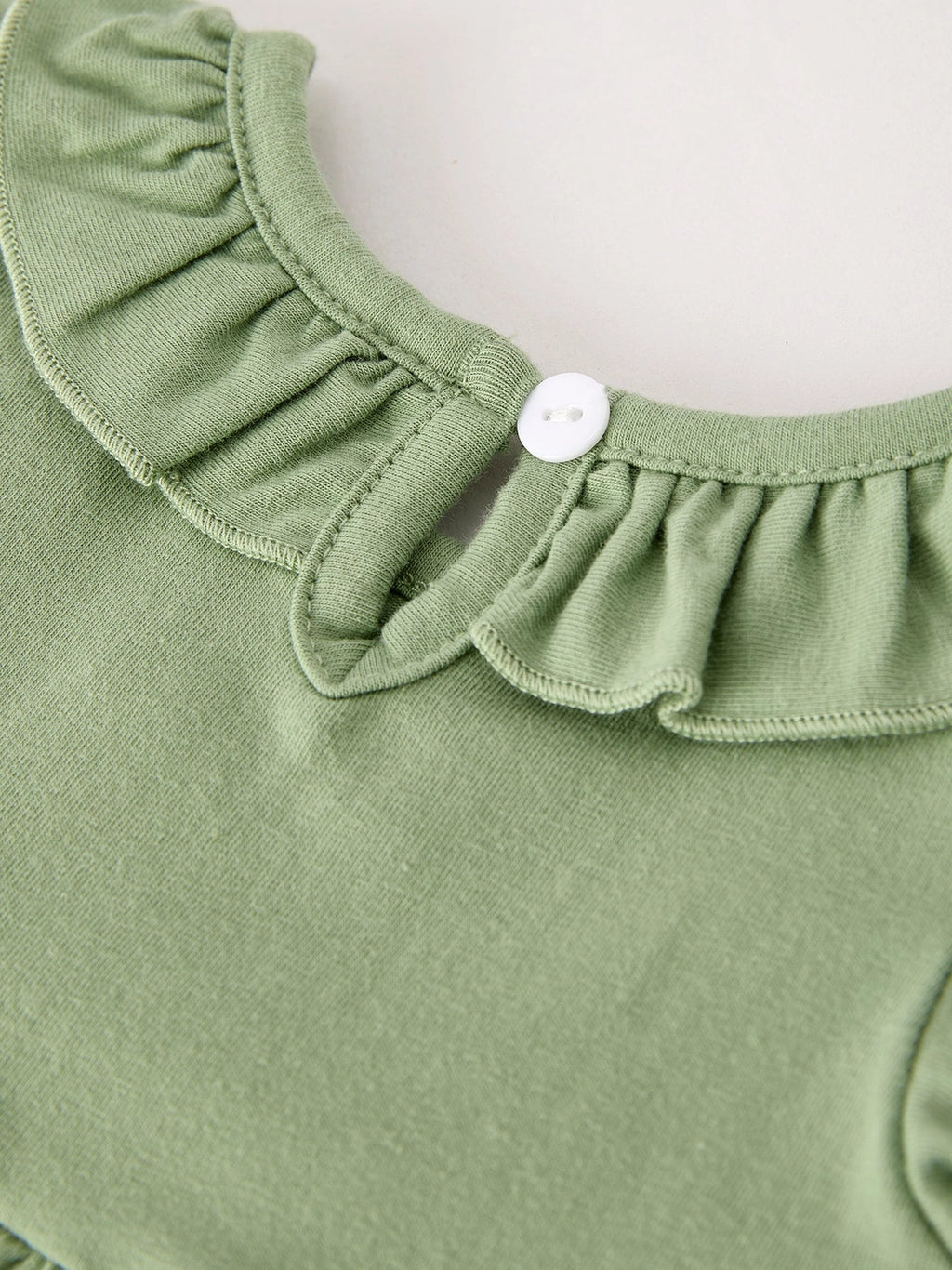 Fall Thanksgiving Bird Smock Embroidered Green Baby Girl Romper