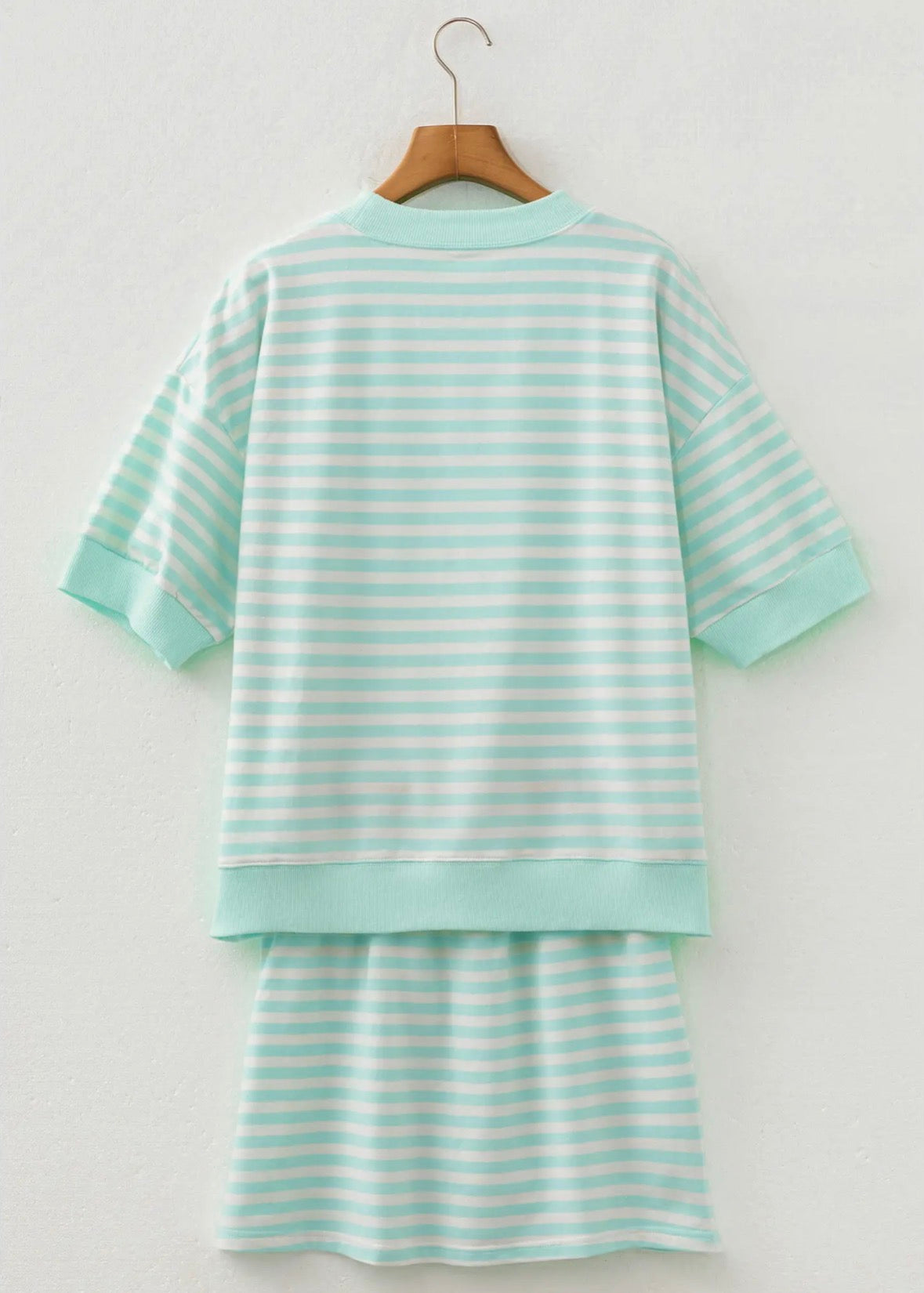 Stripe Half Sleeve Top and Mini Skort