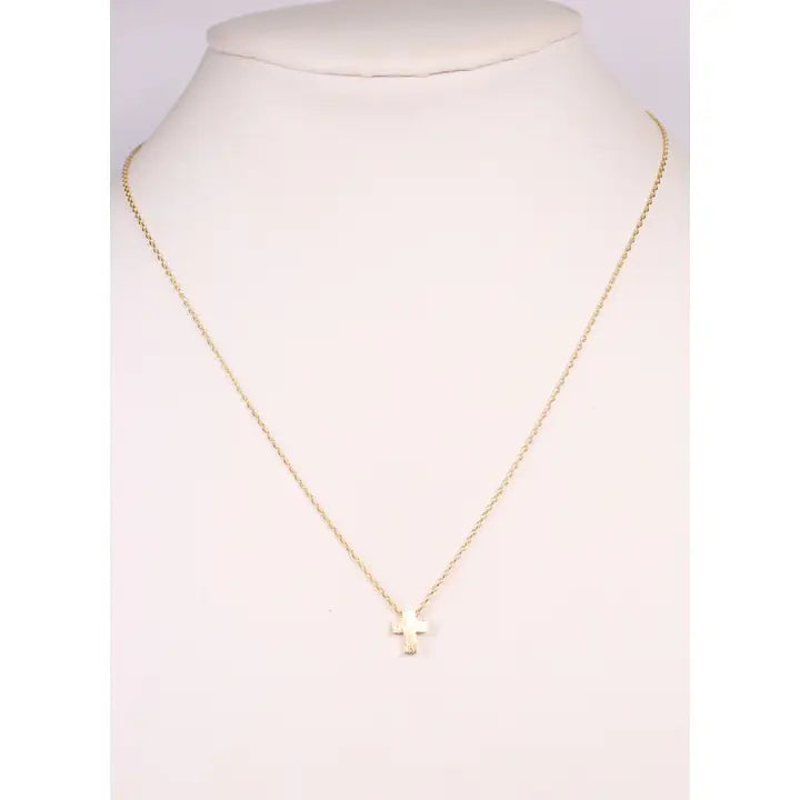 Charmie Petite Cross Necklace Gold