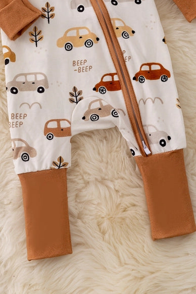 Bamboo Made Beep-Car Printed Bodysuit