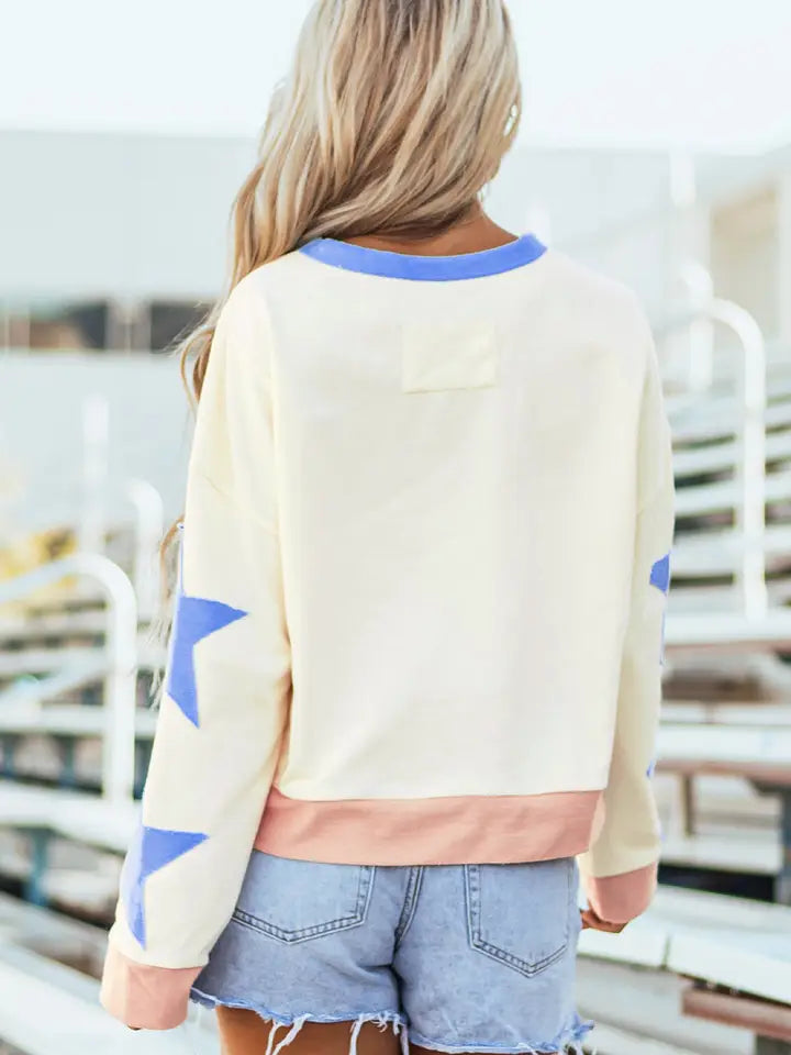 Star Exposed Seam Oversized Sweatshirt