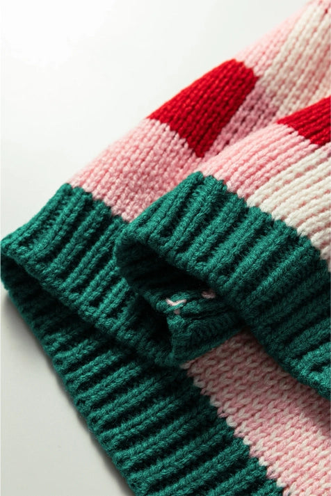 Plaid Knit Bow Sweater