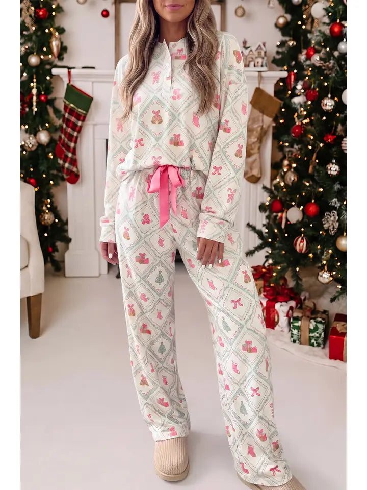 Christmas Patchwork Lounge Pants Set