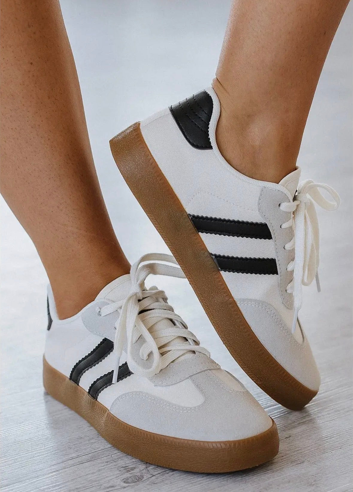 Striped Lace Up Sneakers