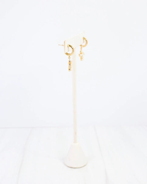 Starkville Cross Huggie Earring Gold