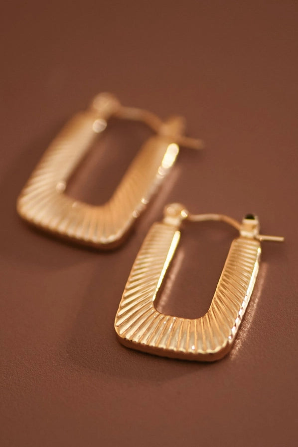18K Gold Plated Waterproof Stainless Steel Hoop Earrings