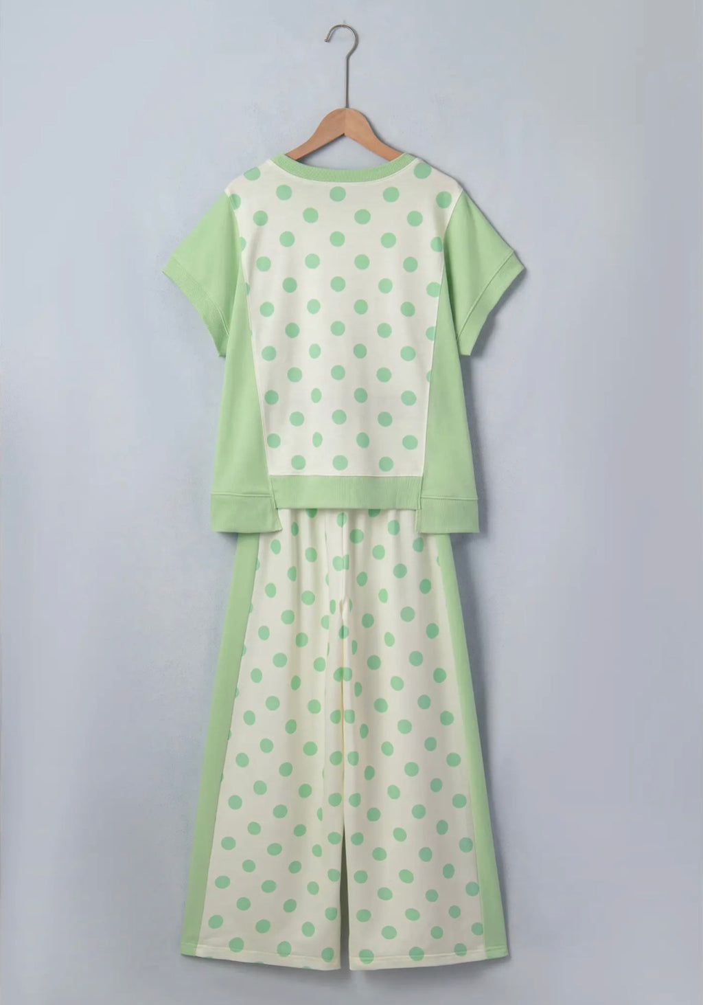 Polka Dot Top and High Waist Pants Set
