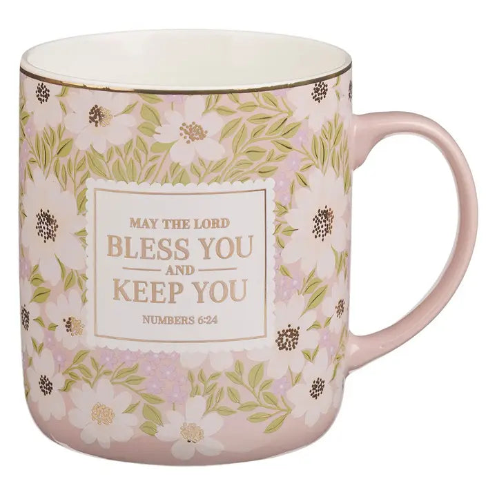 Mug Pink Blossom the Lord Bless You and Keep You Num. 6:24