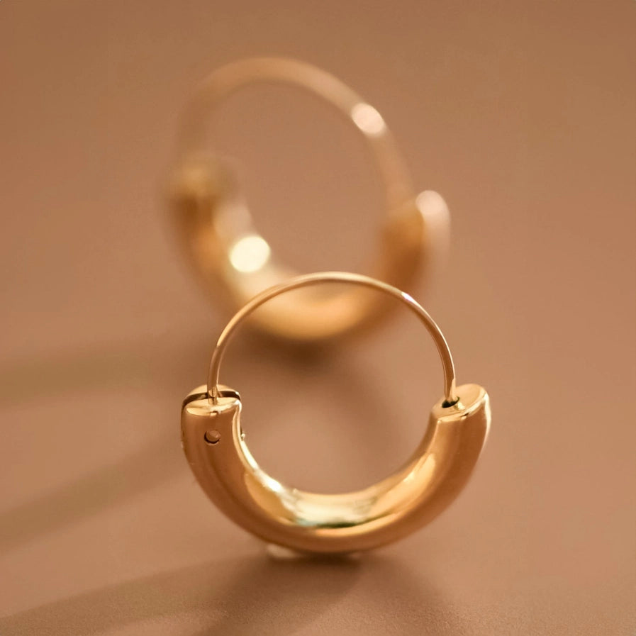 18K Gold Plated Waterproof Stainless Steel Hoop Earrings