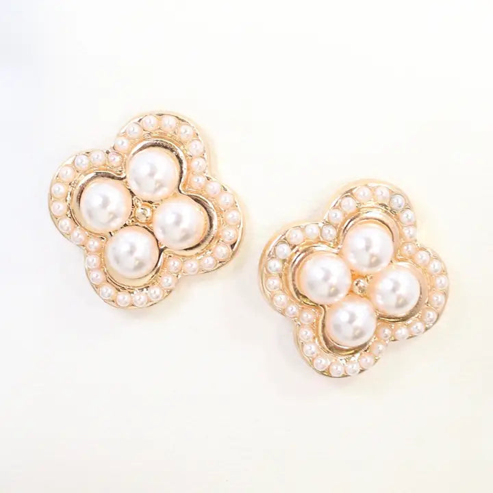 Lindell Pearl Stud Earring Cream