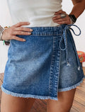 Wrapped Tied Waist Denim Skort