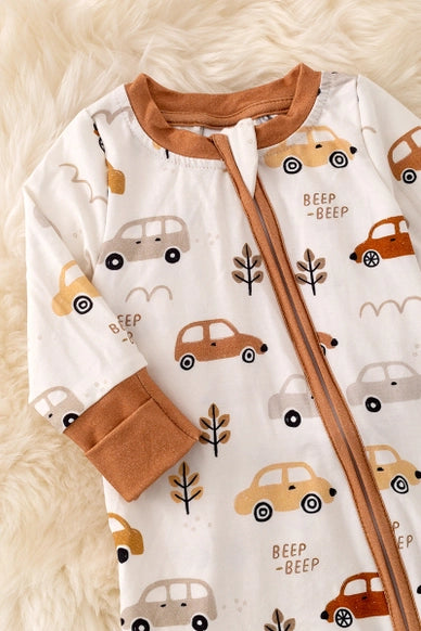 Bamboo Made Beep-Car Printed Bodysuit