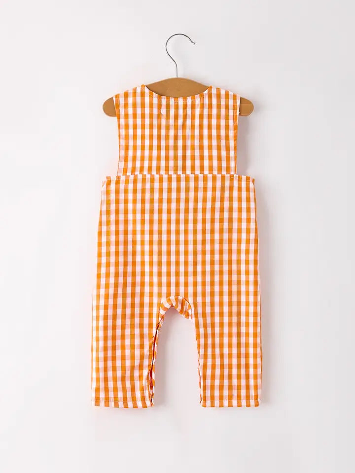 Fall Turkey Embroidered Romper For Baby Boys