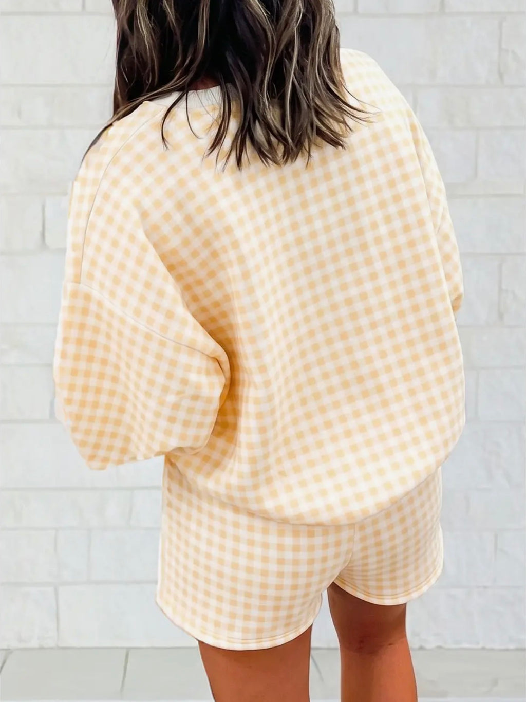 Gingham Crewneck Short Set