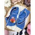 Turkey Moonstitch On Denim Hair Bow | Clip