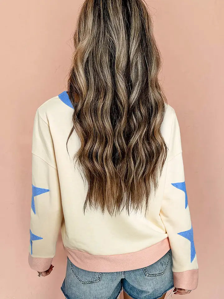 Star Exposed Seam Oversized Sweatshirt