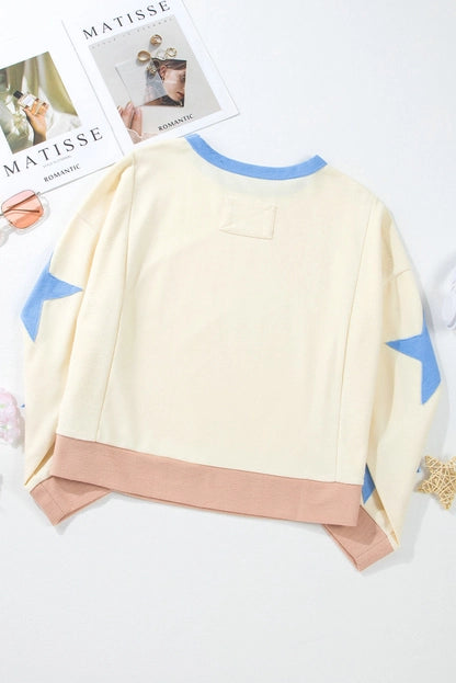 Star Exposed Seam Oversized Sweatshirt