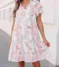 Floral Tied Neck Midi Dress