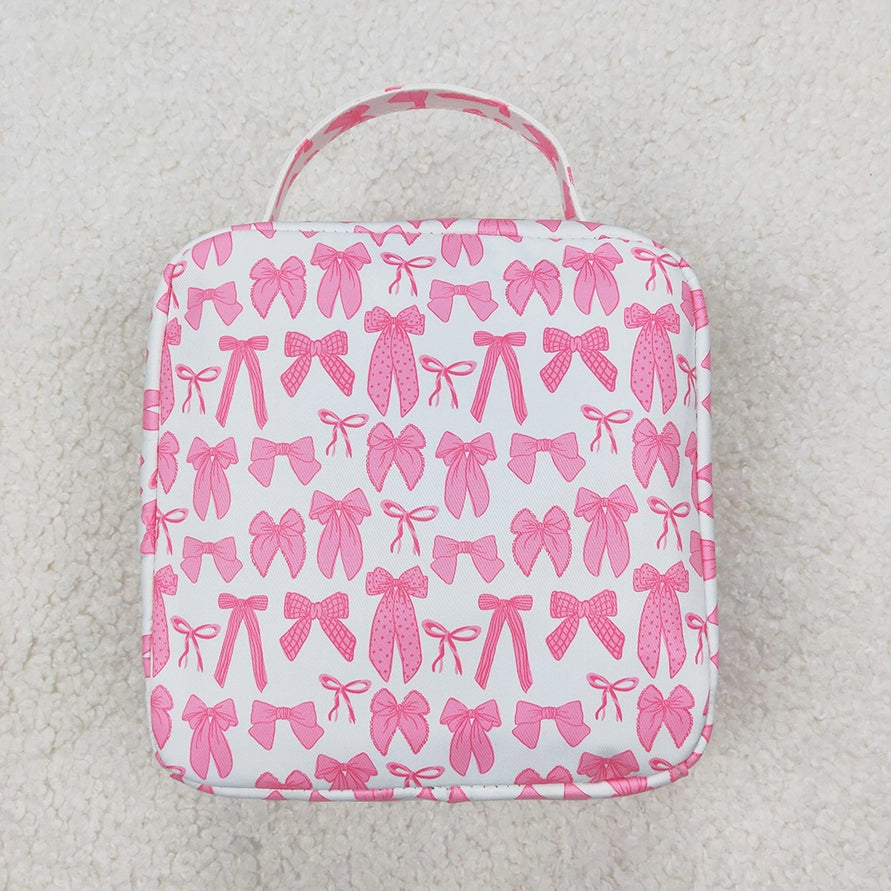 Girl's Pink Bows Backpack and Lunch Box