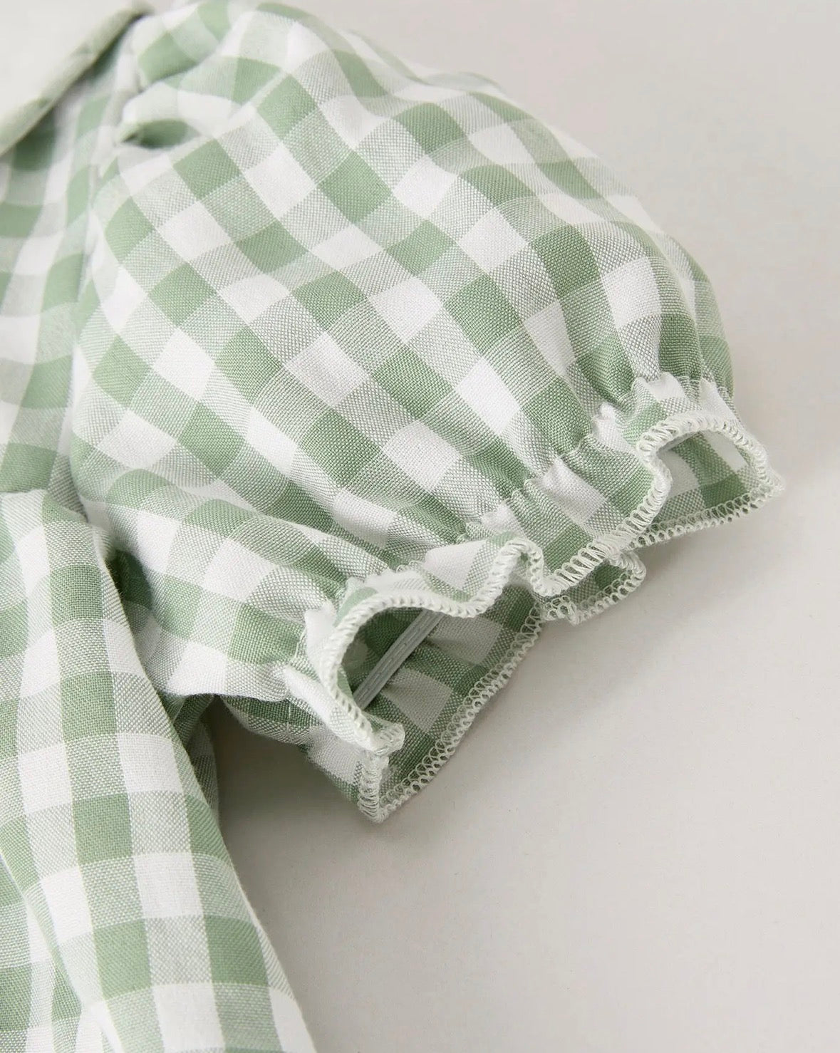 Fall Pumpkin Applique Plaid Green Girls Dress