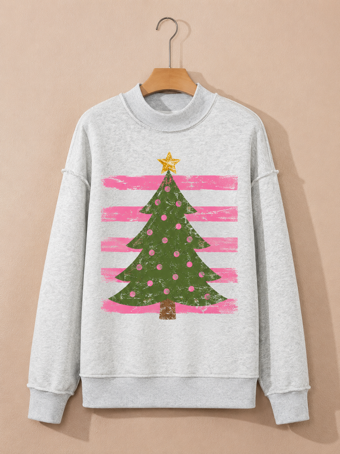 Polkadot Christmas Mock Neck Sweatshirt