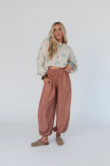 Mystic Mirage Printed Joggers - Ginger