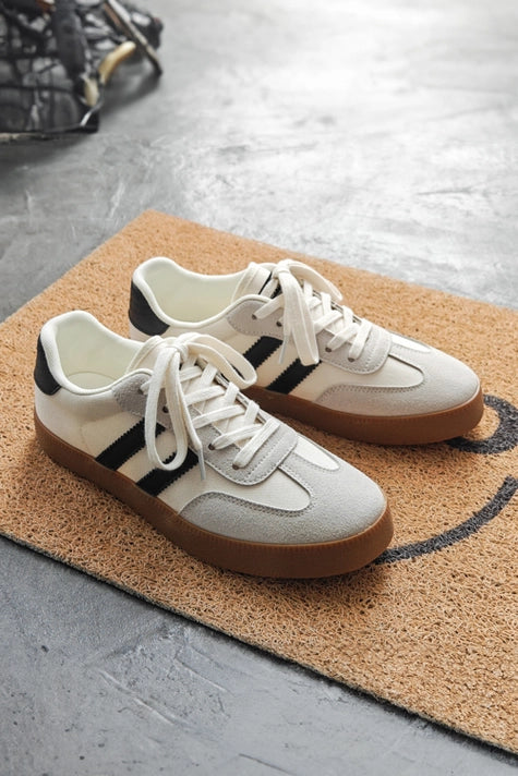 Striped Lace Up Sneakers